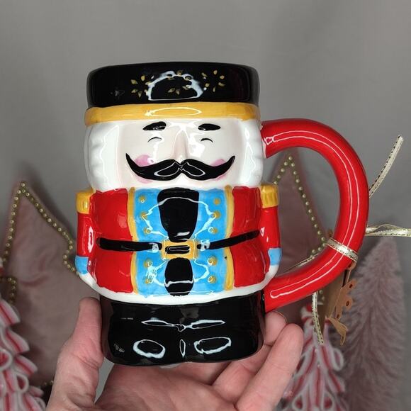 Holly‎ and Joy Red Nutcracker Soldier Figural Christmas Mug - Picture 10 of 10